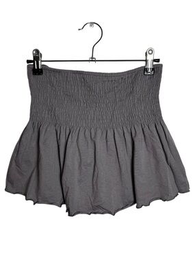 NWT MNG Mango Teen Girl Grey Smocked Tube Top / Micro Mini Skirt Size Small